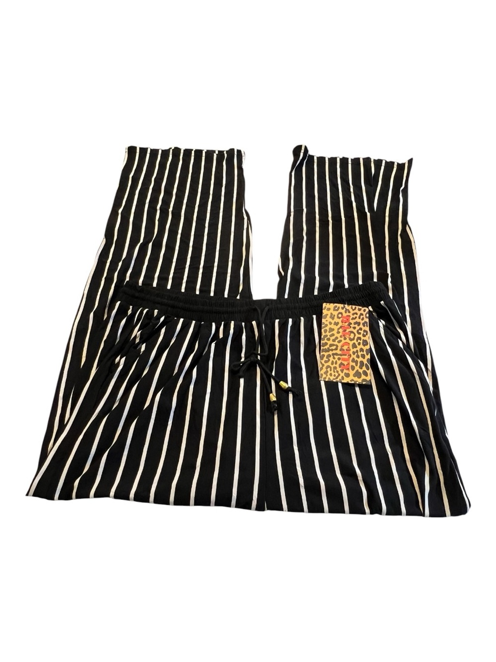 NWT Bae City Black & White Vertical Stripe Wide Leg Pants | Size 3X
